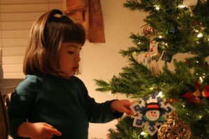 Elayna shows off the ornaments