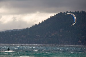 Crazy kite boarder