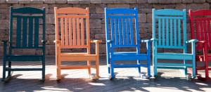 Colored rocking chairs