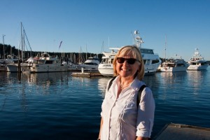 Marion admires the boats