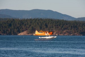 Seaplane takes off