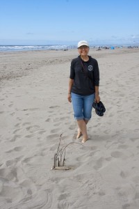 Marion and her sculpture