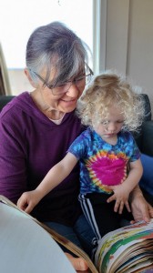 Tucker and Abuela read a story