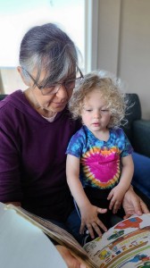 Tucker and Abuela read a story