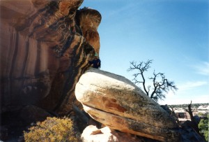 Bart atop the big rock